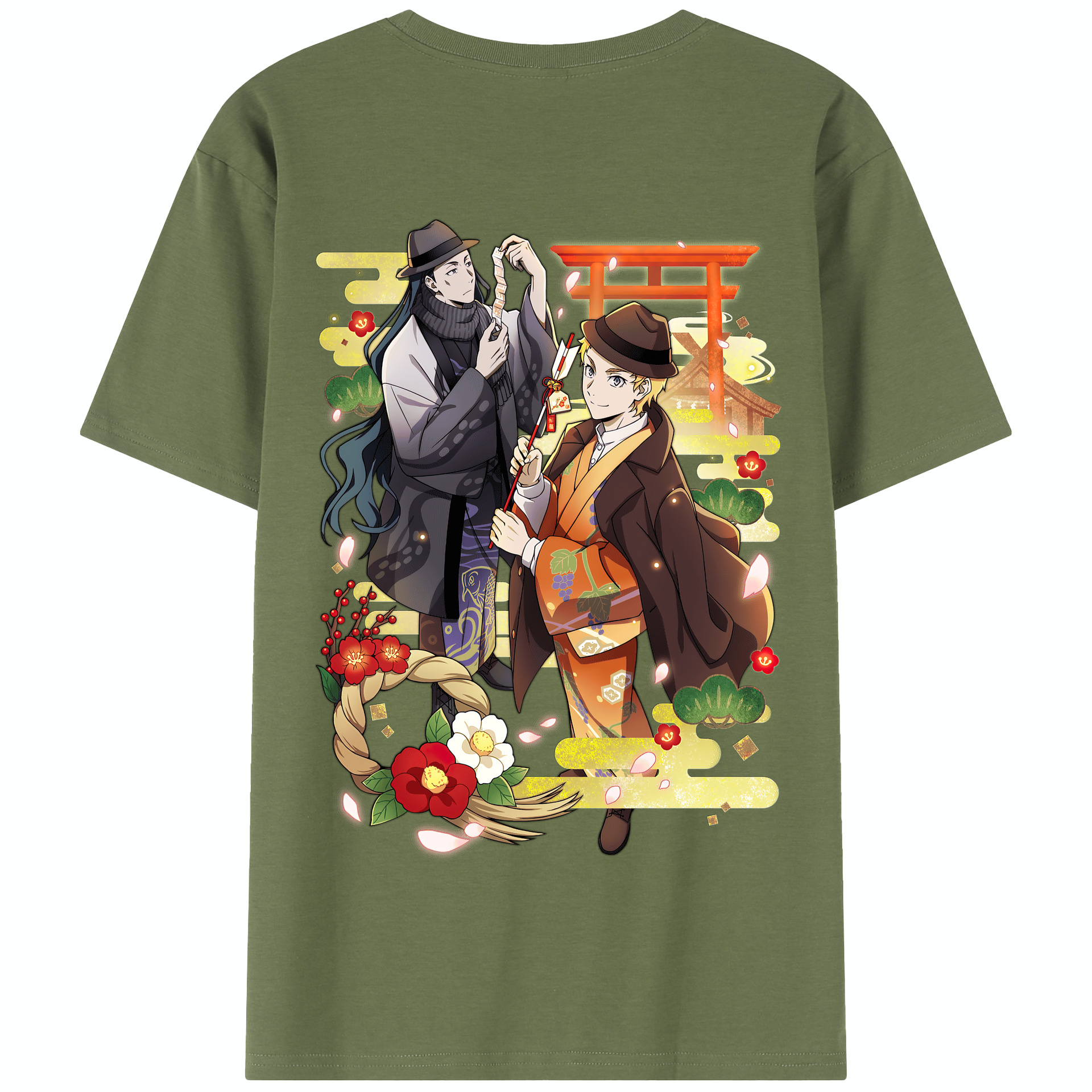 （画像用） 文豪ストレイドッグス Bungo Stray Dogs 綿100％半袖Tシャツ（背面プリント）